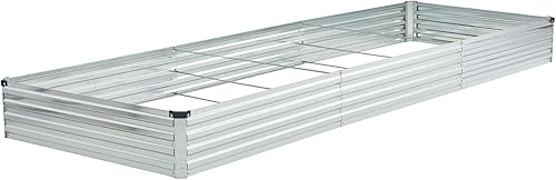 zunatu Cama de jardín elevada galvanizada de 12 x 4 x 1 pies, jardinera para exteriores, kit de cama de metal para plantar verduras, flores y