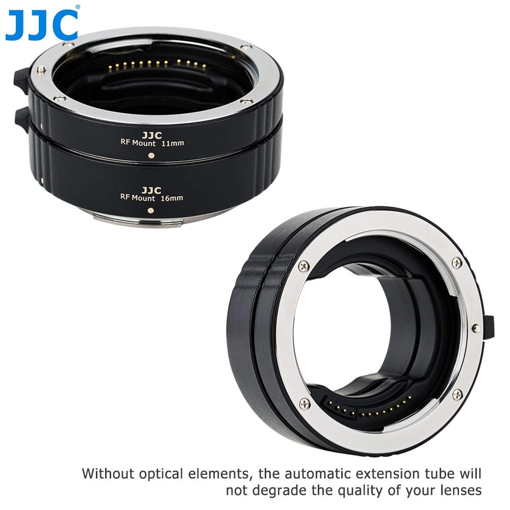 JJC 11mm/16mm Sets Metal Tubo de Extensión TTL Enfoque Automático AF para Canon RF Mount EOS R100 R Ra RP R3 R5 R5c R6 R6II R7 R8 R10 R50 Cámara Digital y Lentes RF Mount