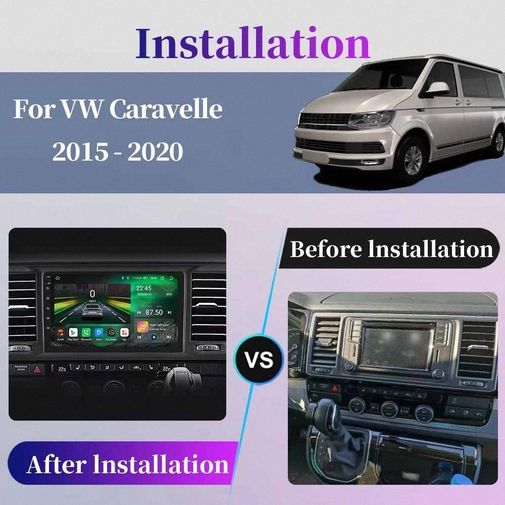 Przenośny Ekran Dotykowy Do Samochodu dla VW Caravelle 6 T6 2015-2020 Odbiorniki Car Audio, Wyświetlacz Hd, Przenośna Nawigacja Na Żywo, Odtwarzacz Muzyki, 8 Rdzeń 6G+128G