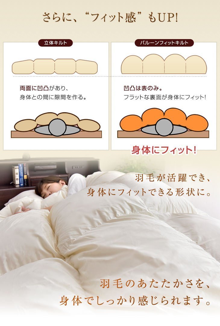 タンスのゲン 羽毛布団 シングル [更に暖かい30マス立体キルト] タンスのゲン 羽毛布団 ダブル マザーグース ダウン95％ 2層