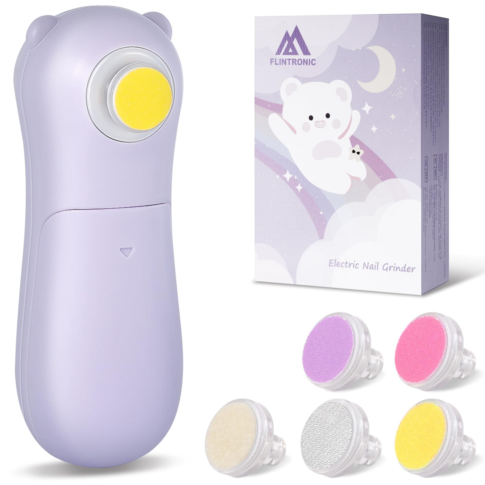 Flintronic Baby Nagelfeile Elektrisch, Baby Nagelscheren Nagelpflegeset, Elektrische Nagelfeile, Baby Nail Trimmer, Elektrische Baby Nageltrimmer Maniküre Pediküre Set