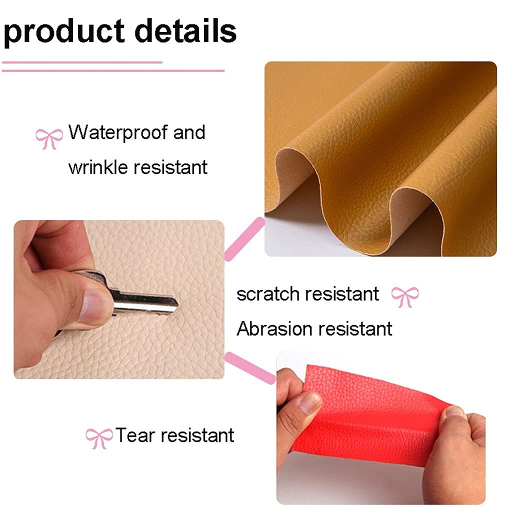 Kunstleder Weiches Kunstleder PU Premium Qualität Polsterstoff Echtleder-Optik - Kunstleder - Meterware-Reparaturflicken für Möbel Sofa Sitzbezug Autositz Jacke(Gold,1.4X4m)
