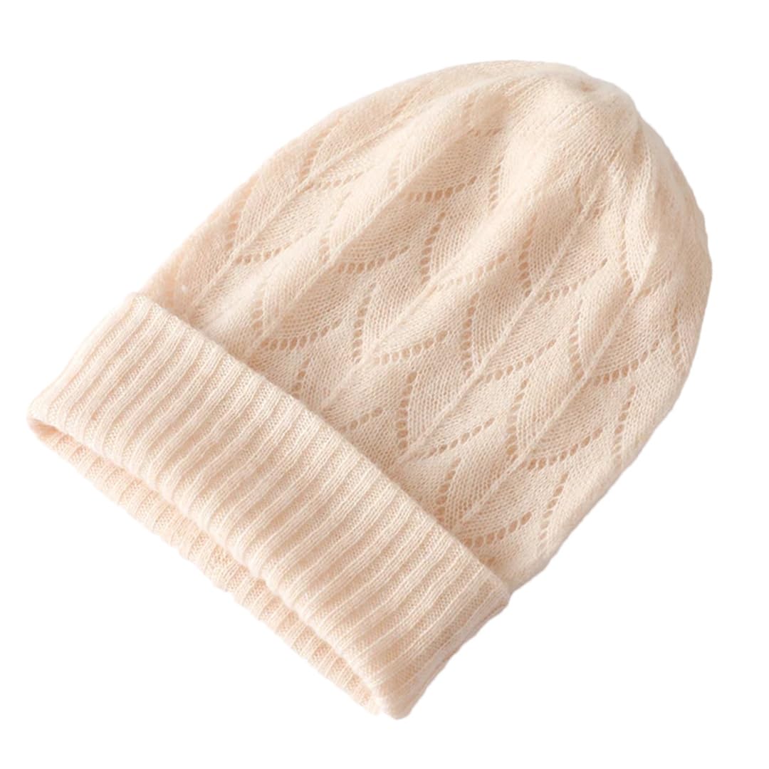 Czapki zimowe damskie kaszmirowe dzianinowe żakardowe czapki Outdoor Keep Warm (beżowe, jeden rozmiar)