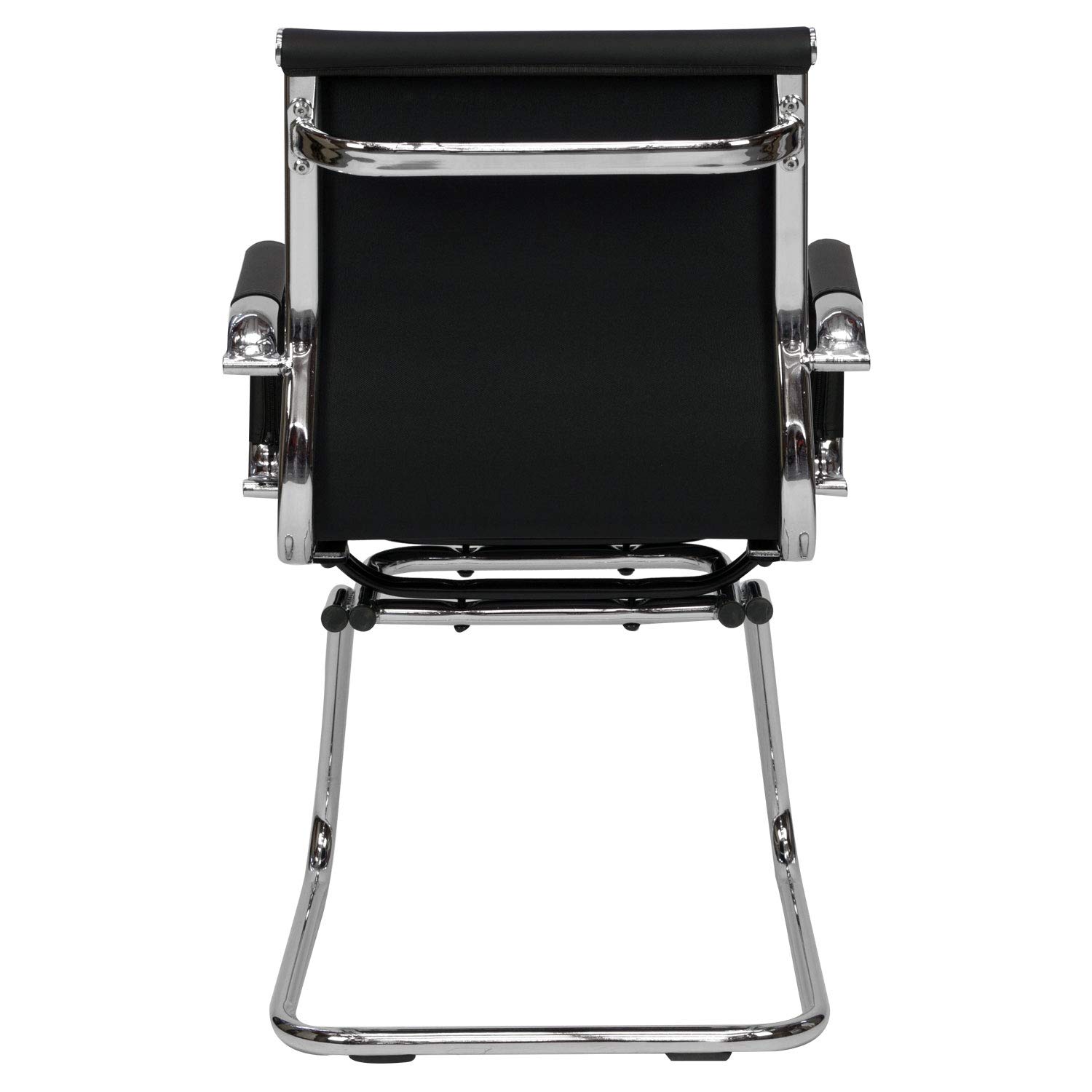Silla de Confidente Símil Piel, Silla de Oficina Confidente (Negro)