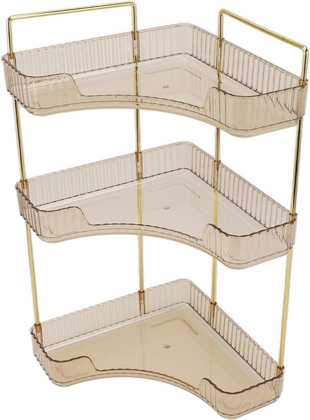 Bathroom Counter Organizer, 3 Tier Bathroom Countertop Organizers Shelf Makeup Organizer for Vanity Perfume Skincare (Amber)
