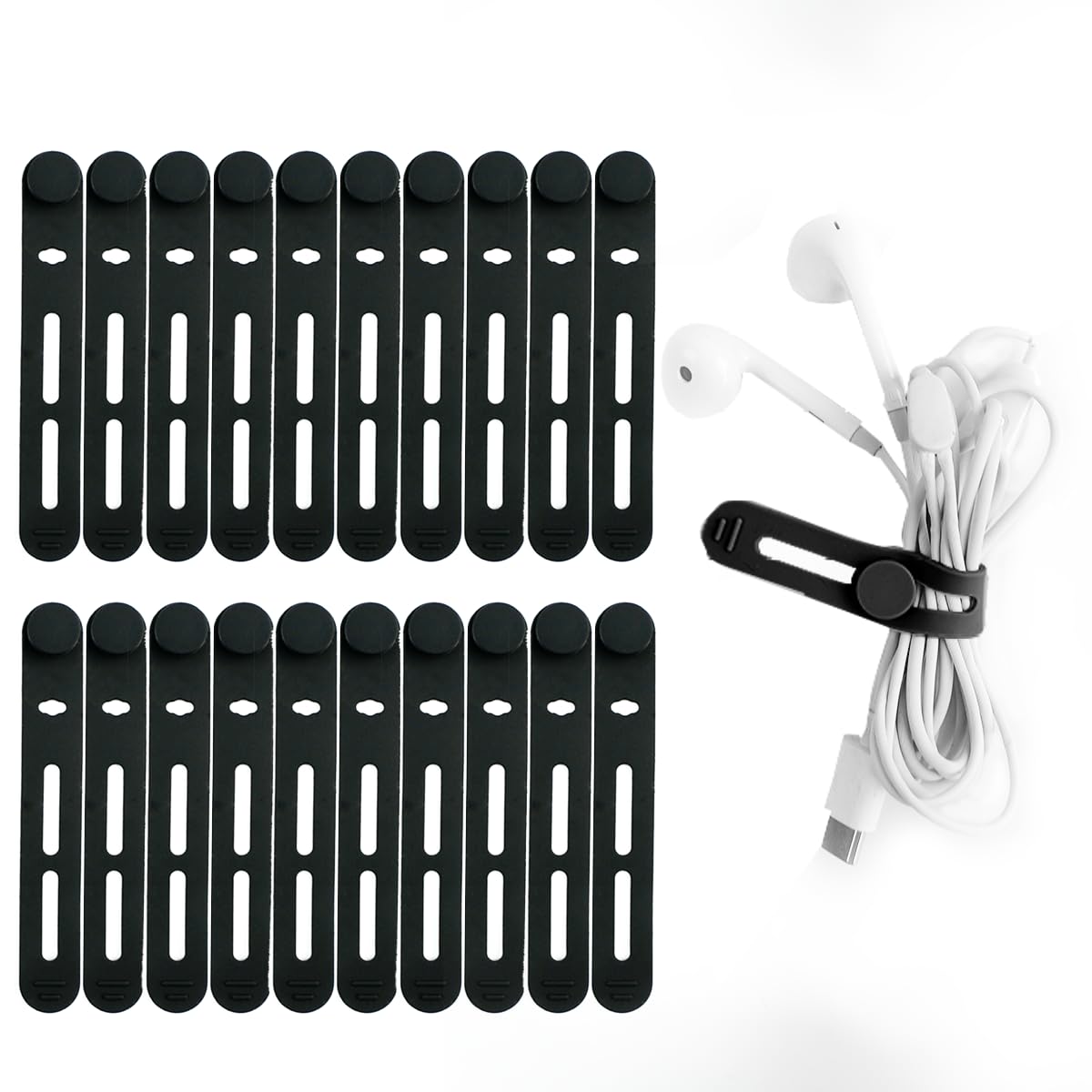 20 Stück Wiederverwendbare Silikon Kabelbinder 2025 - Flexibel & Umweltfreundlich Für Kabelmanagement