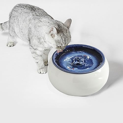 Fuente de cerámica para gatos de 50.8 onzas1.5 L, dispensador automático de fuente de cerámica para perros y gatos con bomba silenciosa y filtro de