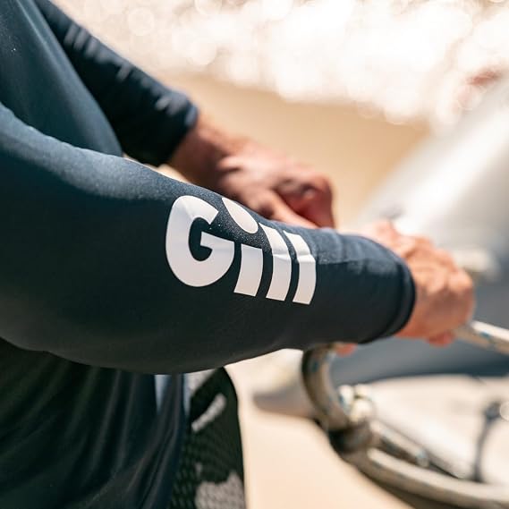 Gill Mens ZenZero Rash Guard Vest Top - Long Sleeve with 50+ UPF Sun Protection for Watersport