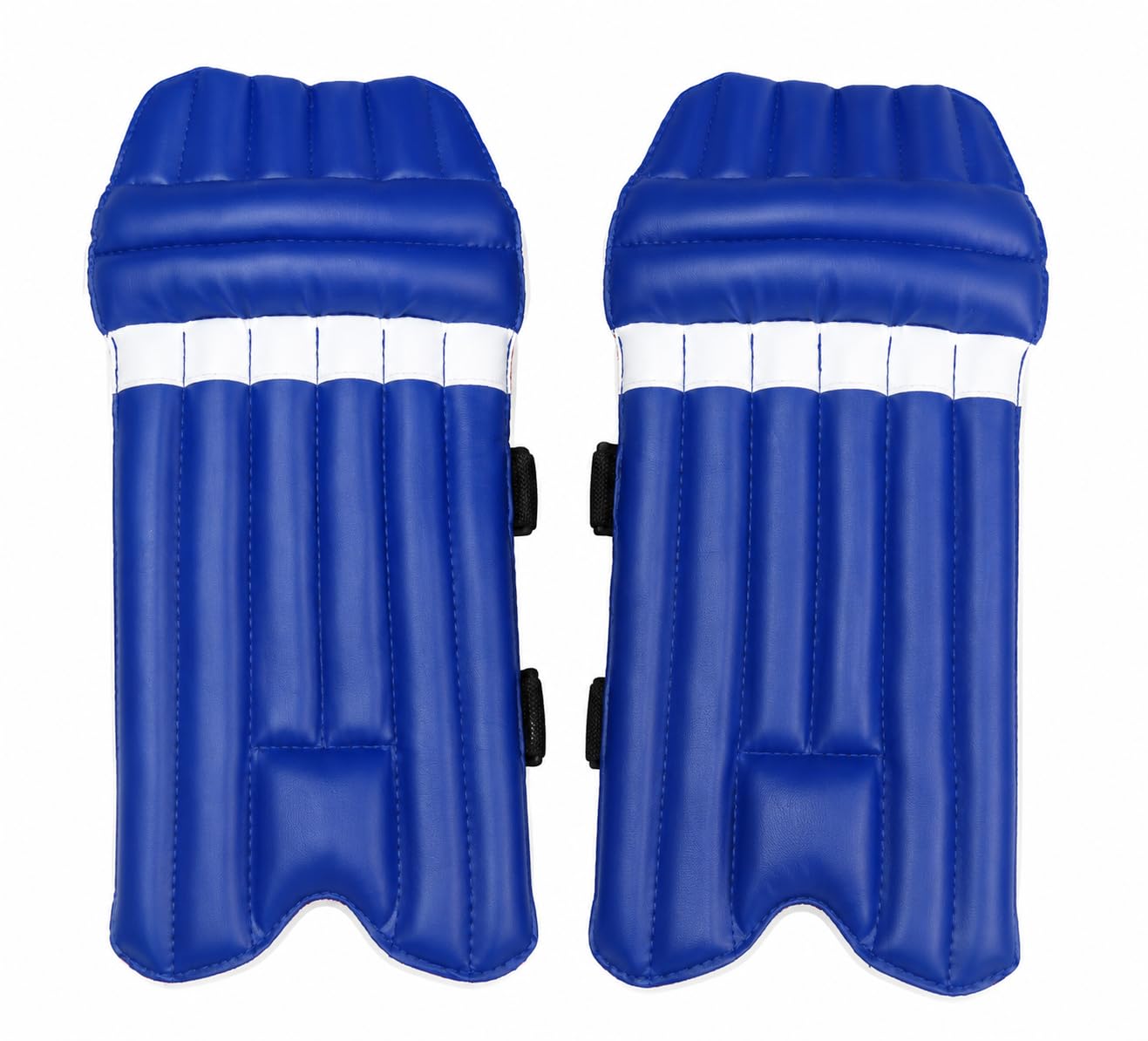 Kids Cricket Batting Leg Guards for 3 to 5 Years Lightweight Junior Cricket Batting Pads High Density Foam Protective Leg Guards for Leather Ball Tennis Ball Practice Blue White 1 Pair-image-1