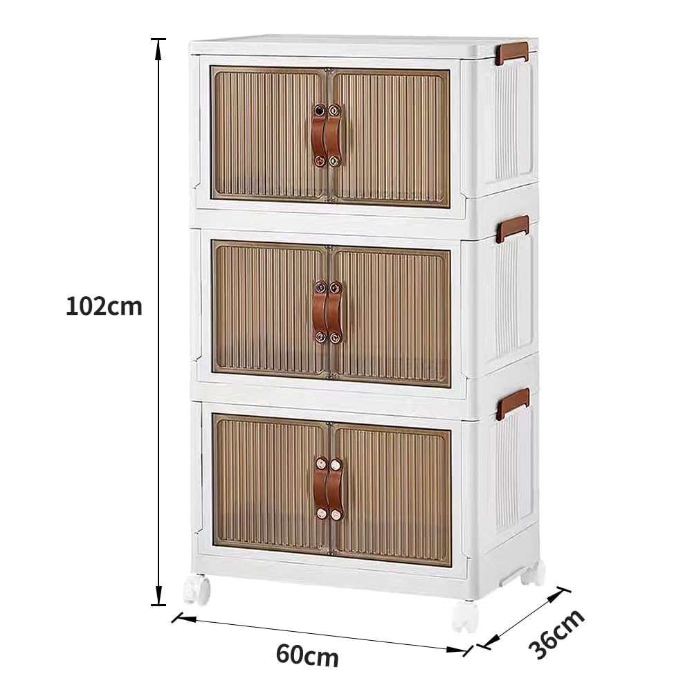 Tour de rangement à Roulettes en Plastique, 6 Grands Tiroirs,Ouverture Facile, Meuble de Rangement, Papeterie, pour Chambre, Salle de Bain, École & Bureau, Sans BPA-60*34*103 cm-blanc