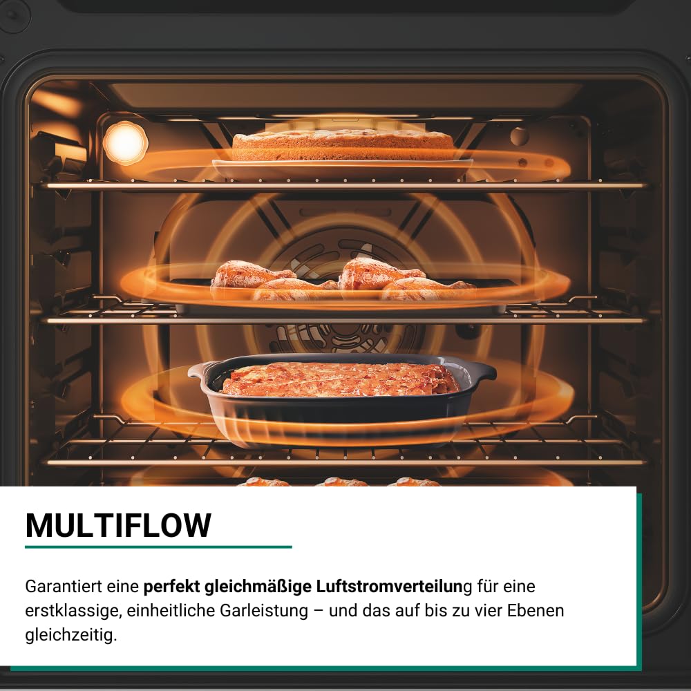 Bauknecht BBA285HU1I Einbau-Backofen 60 cm 71 l Heißluftbackofen PowerHeißluft Maxi Cooking Pizzafunktion Schwarz