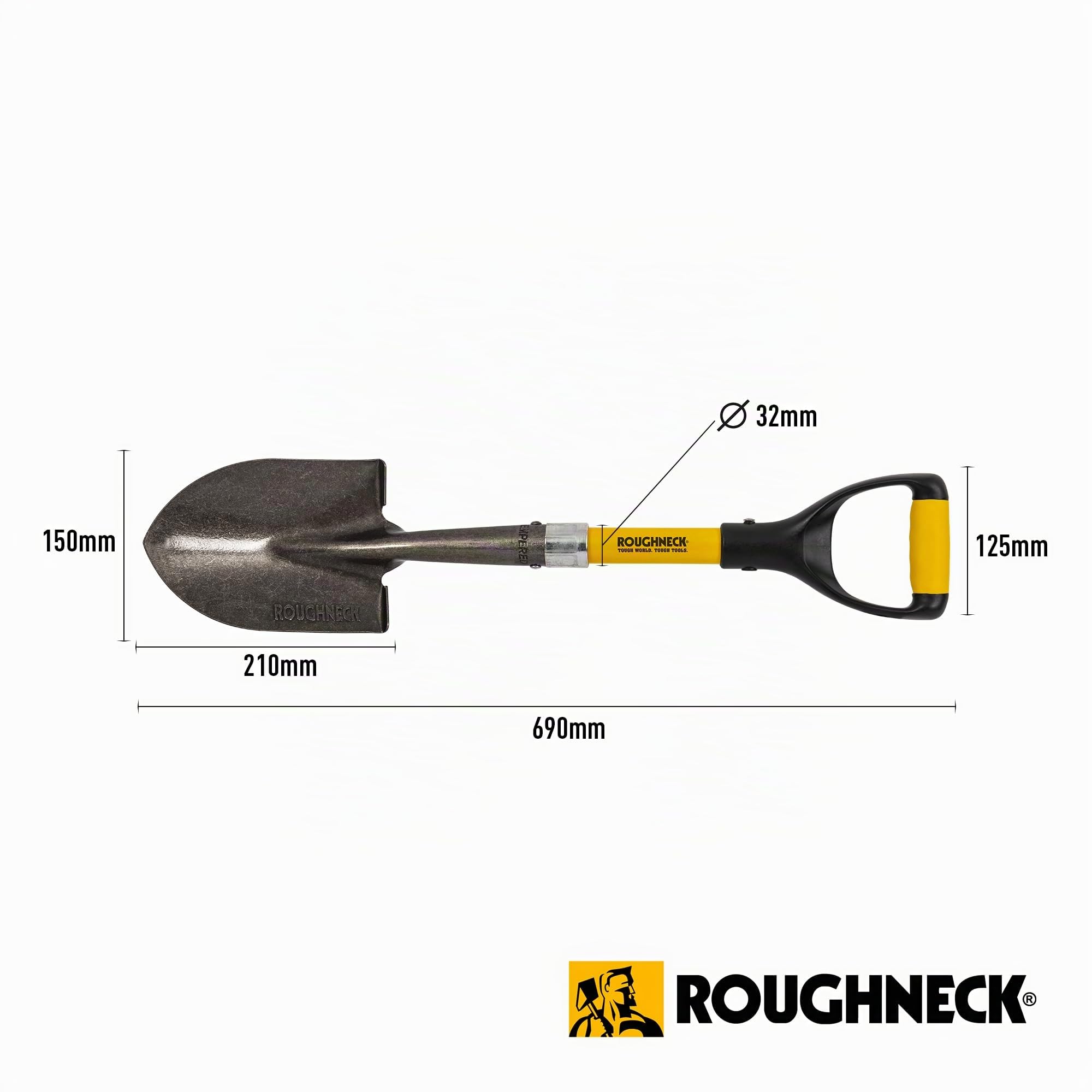 Roughneck Micro Pelle Ronde 68004 avec Manche 68,6 cm