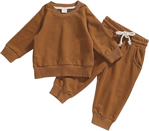Conjunto de 2 piezas de ropa de bebé recién nacido, sudadera de manga larga y pantalones para niños