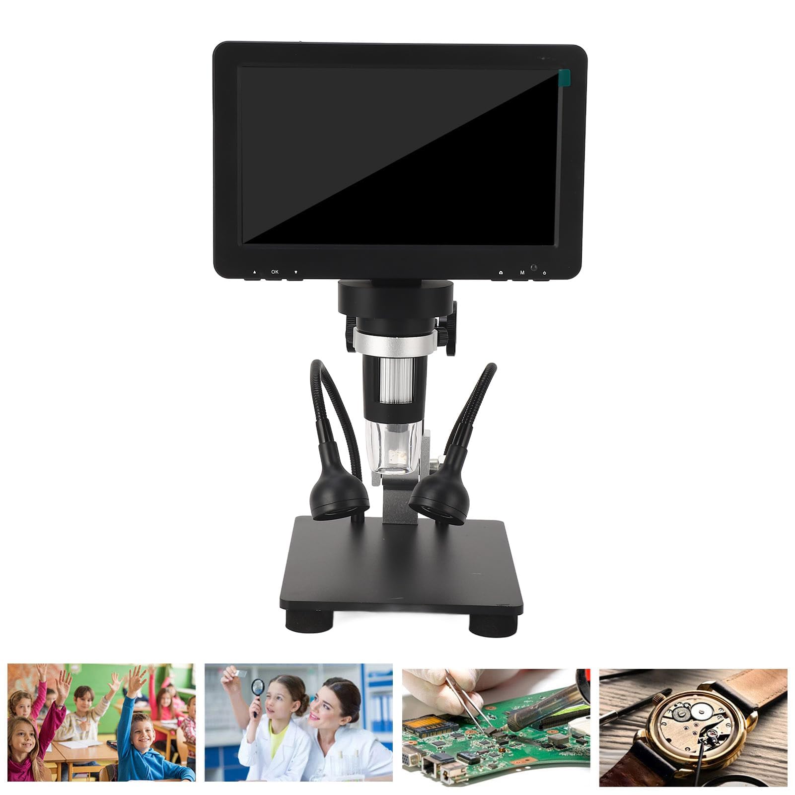 Mikroskop Cyfrowy Lcd, Mikroskop Cyfrowy Dm9 1600X Okular 1080P 50X Cal 16Mp Mierzalne Mikroskopy Lcd USB, Topnik Lutowniczy