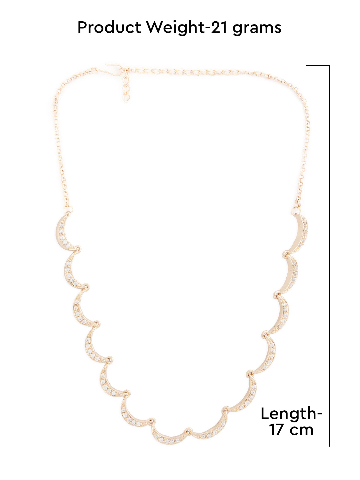 Chic CZ Crescent Necklace for Women