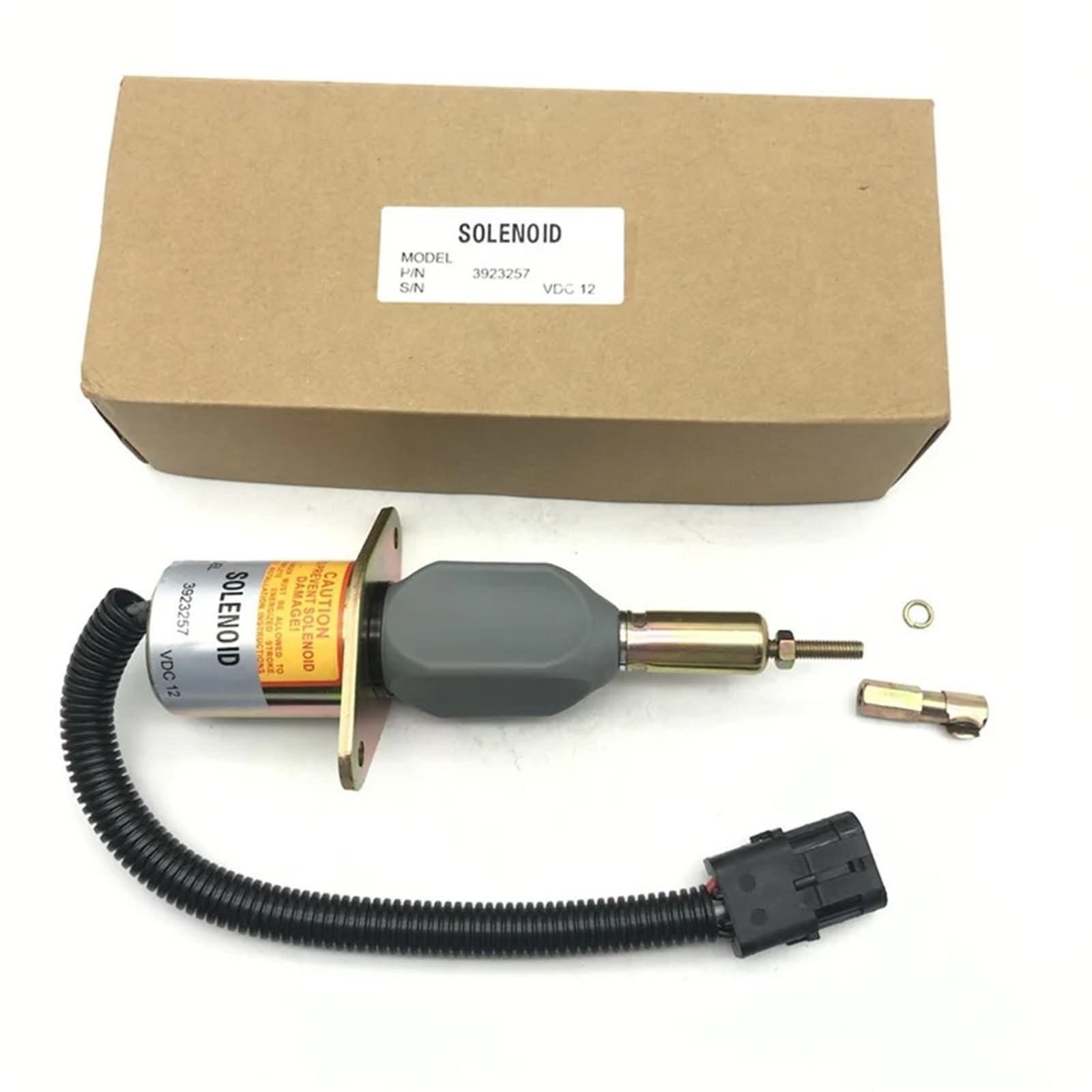 Solenoide de corte de combustible Solenoide de parada de combustible de 12 V y 24 V 3930234, 3928161 y 3964624. Compatible con Cummins 6CT de 8,3 L. Compatible con Komatsu.(24V)
