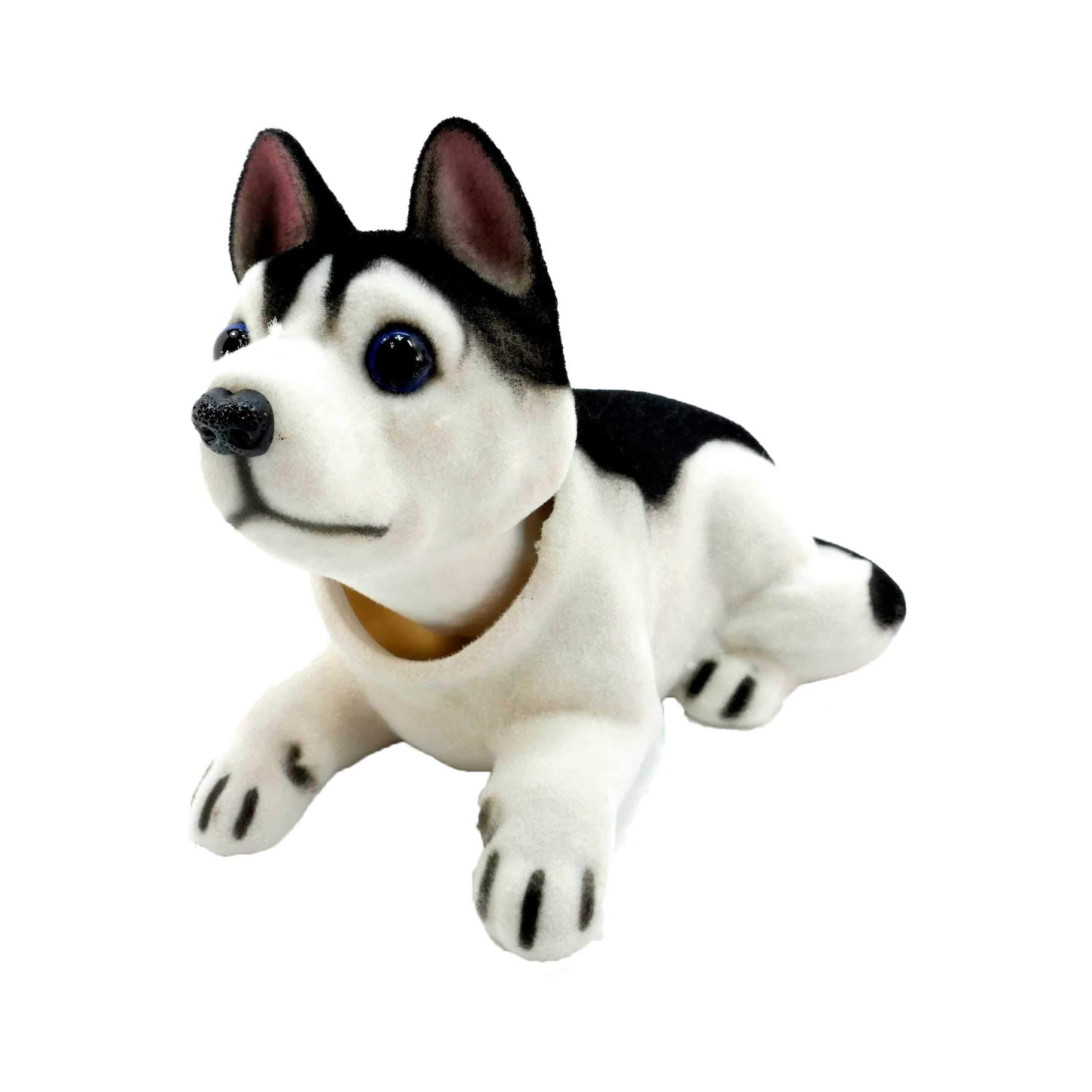 犬　首振り人形　お天気動物 Amazon.co.jp: 首振り犬 ハスキー犬 AO-016 赤ぺこ風 イヌの首振り人形