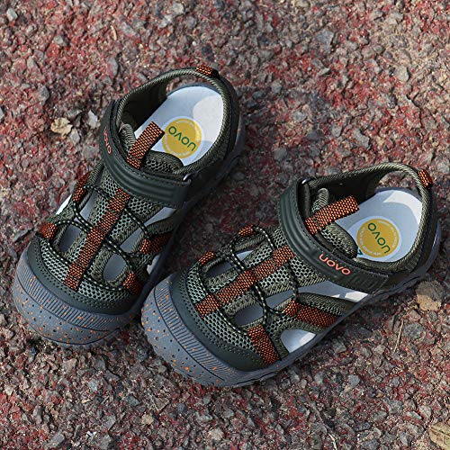 Uovo Boys Sandals Kids Summer Sandals Toddler Little Boys Closed Toe Athletic Hiking Outdoor Sport Sandals Size 13.5 Brown #TOP6