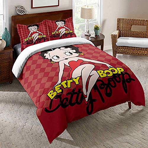 60 Long-staple Cotton Sheets 3 Piece BETTY BOOP Bedding Quilt Cover Spring...