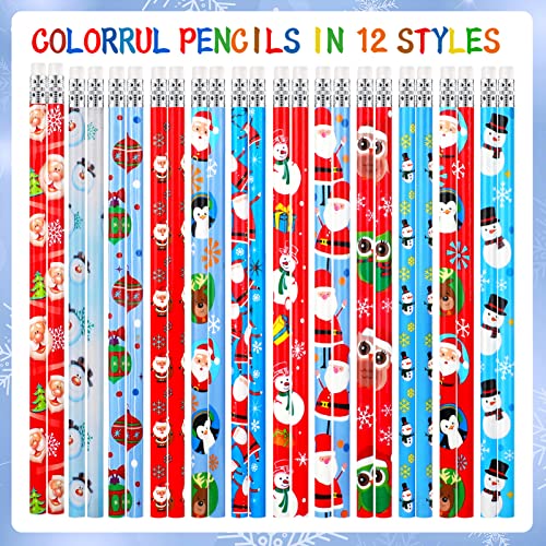 HOWAF 48 piezas lápices navideños para niños miniatura 3