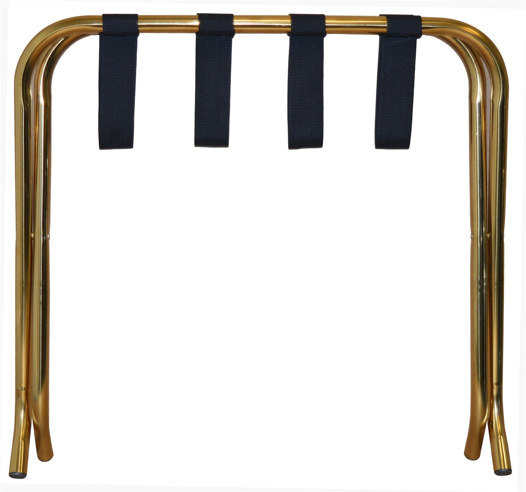Harbour Housewares Porte-bagages pliable en métal - Doré - Lot de 1 - Valise pliable portable à un seul niveau pour la maison, la chambre à coucher, support de valise pliable, support de rangement