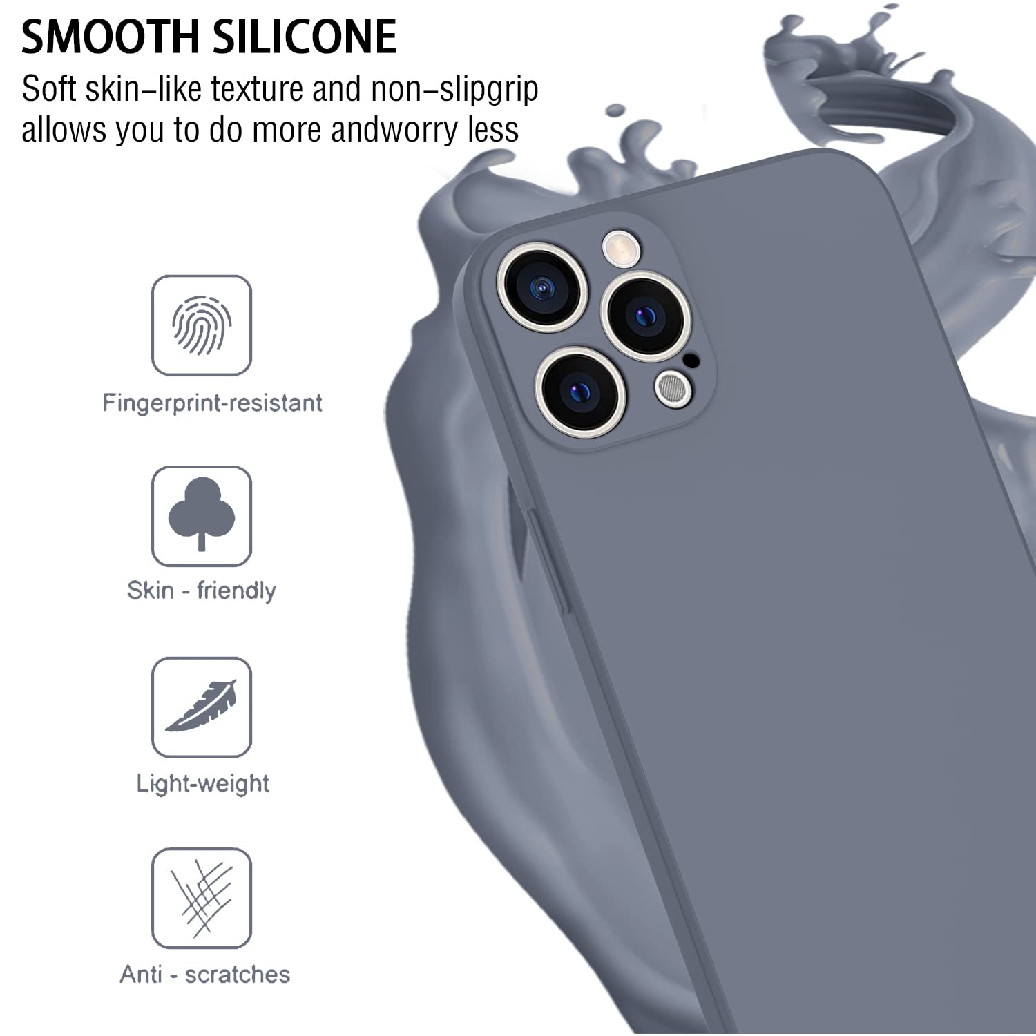 KPPIT Silicone Case Compatible with iPhone 12 Pro 6.1 inch protective case - Image 2
