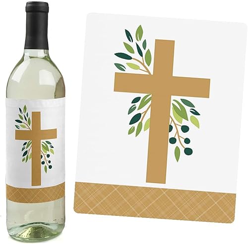 Miniatura 8 de First Communion - Juego de 4 pegatinas decorativas para botellas, diseño de cruz con texto en inglés
