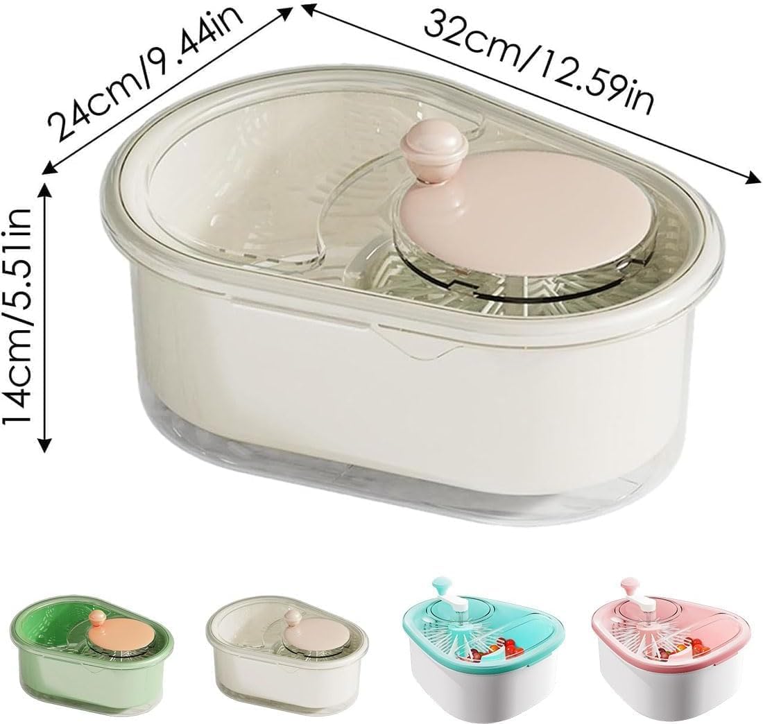 Écumoire à fruits portable avec couvercle lave-fruits légumes brosse cuisine Blanc