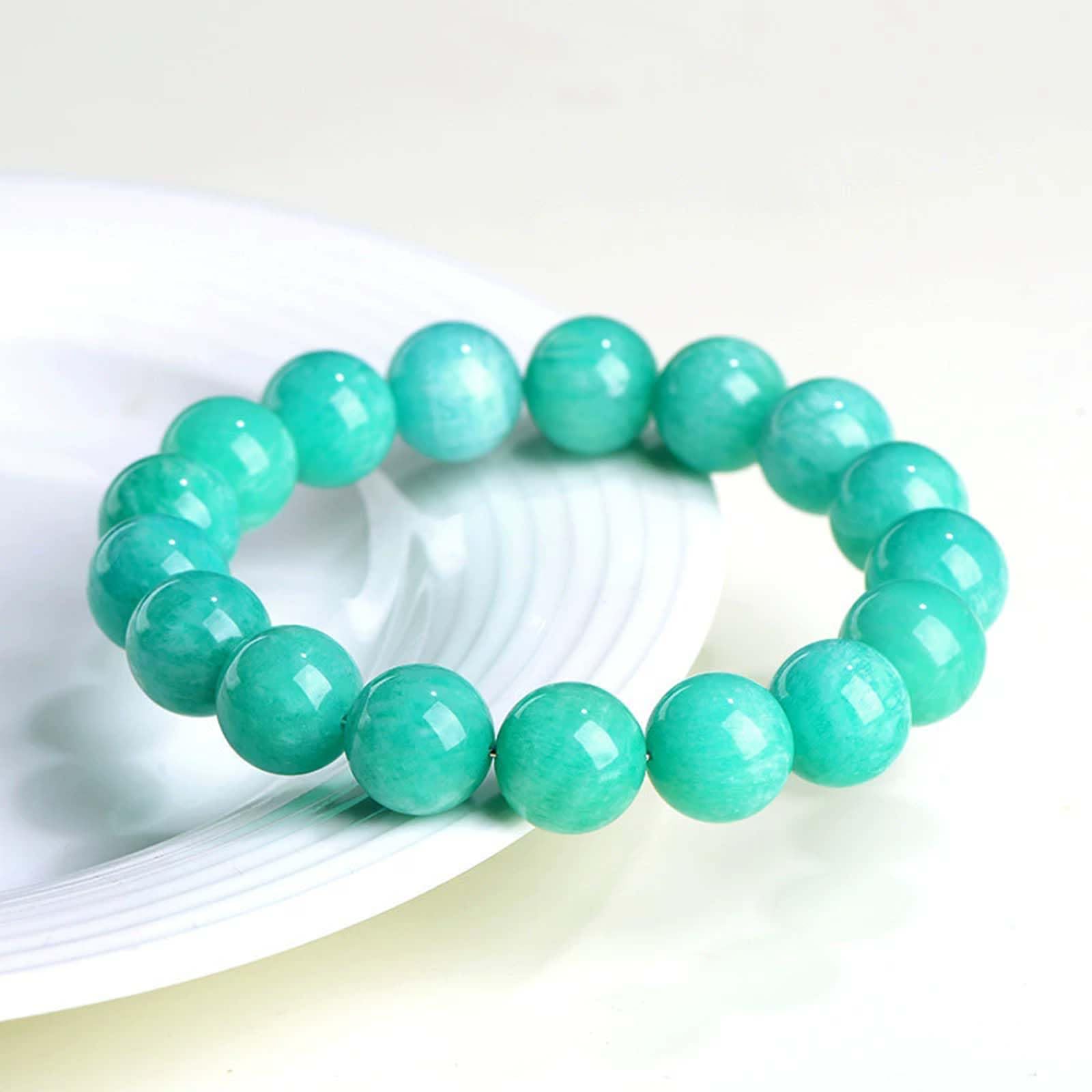Pulsera de Cuentas de Piedras Preciosas de amazonita Natural