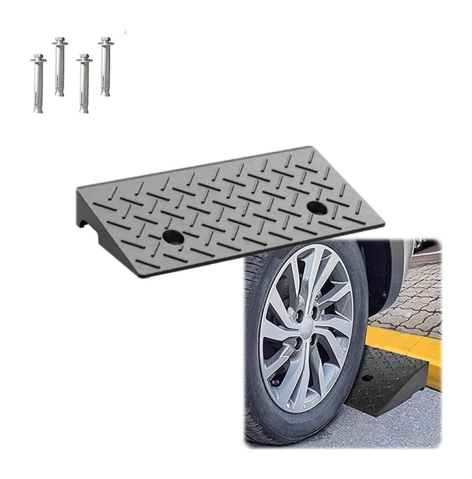Gumowa rampa krawężnikowa | Gumowe rampy progowe o wielu rozmiarach do wjazdu na podjazd(2.75" Rise/7cm)