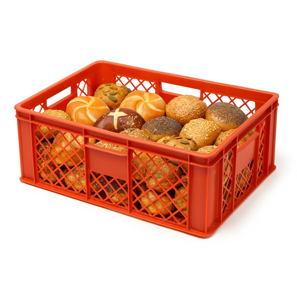 Logiplast 4 Stück Bäckerkisten Brotkisten 600 x 400 x 230 mm in Rot