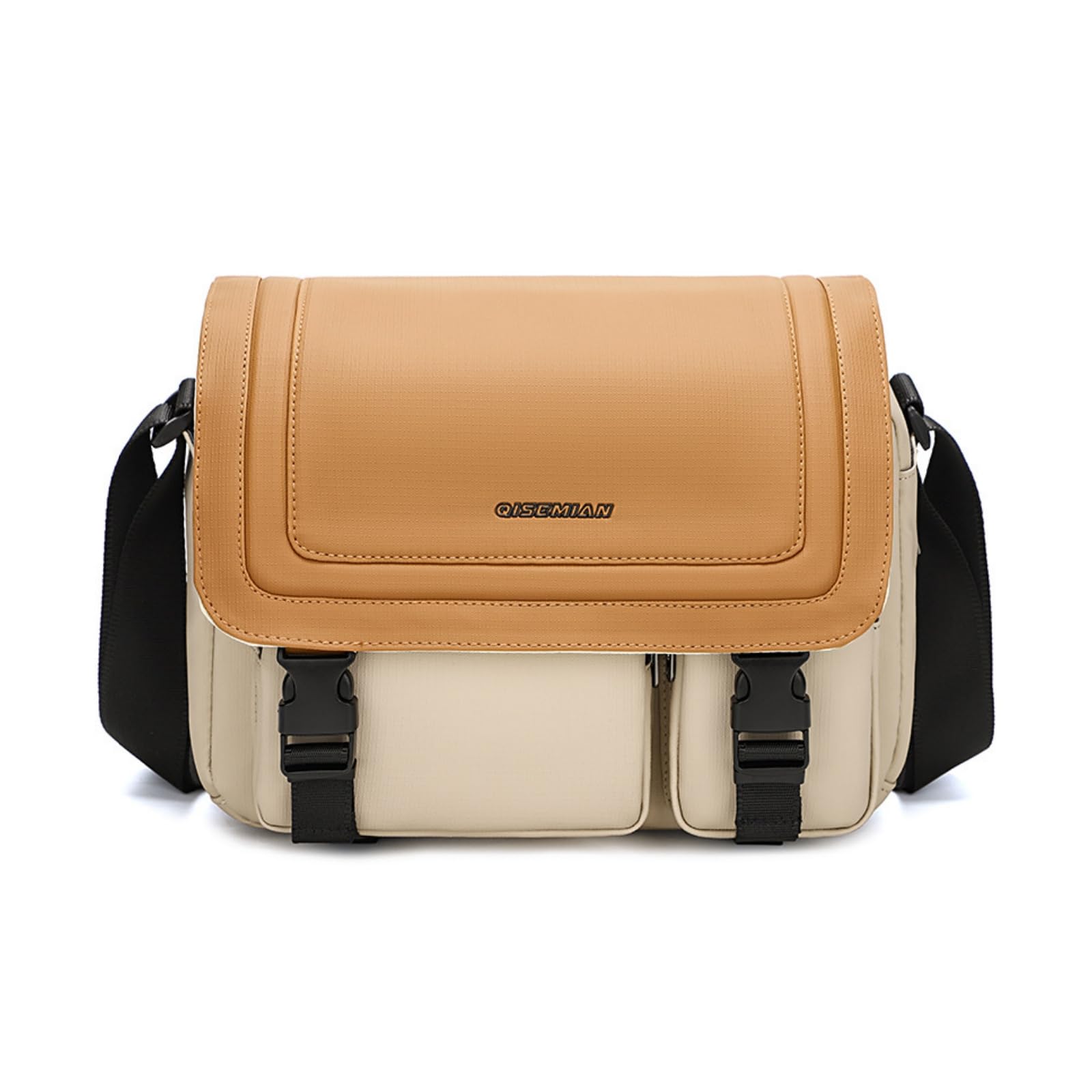 Borsa a Tracolla Fotografica in Tessuto Oxford spalmato PU Beige con 2 Divisori Rimovibili per Fotocamera DSLR e 2 Obiettivi BG506 (Arancione-Beige)