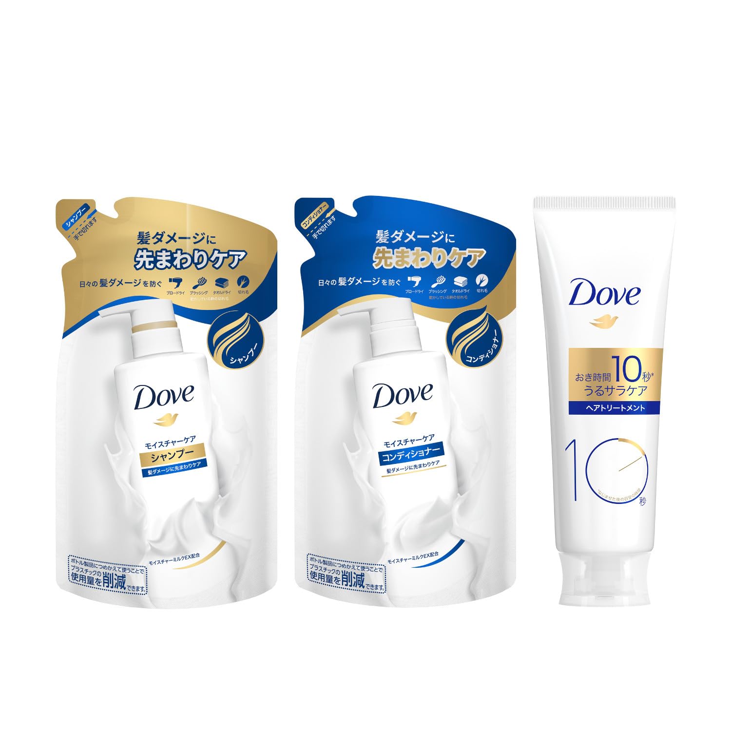Dove モイスチャーケア シャンプー コンディショナー セット　詰替用 Amazon | 【セット】DOVE(ダヴ) モイスチャー シャンプー＋
