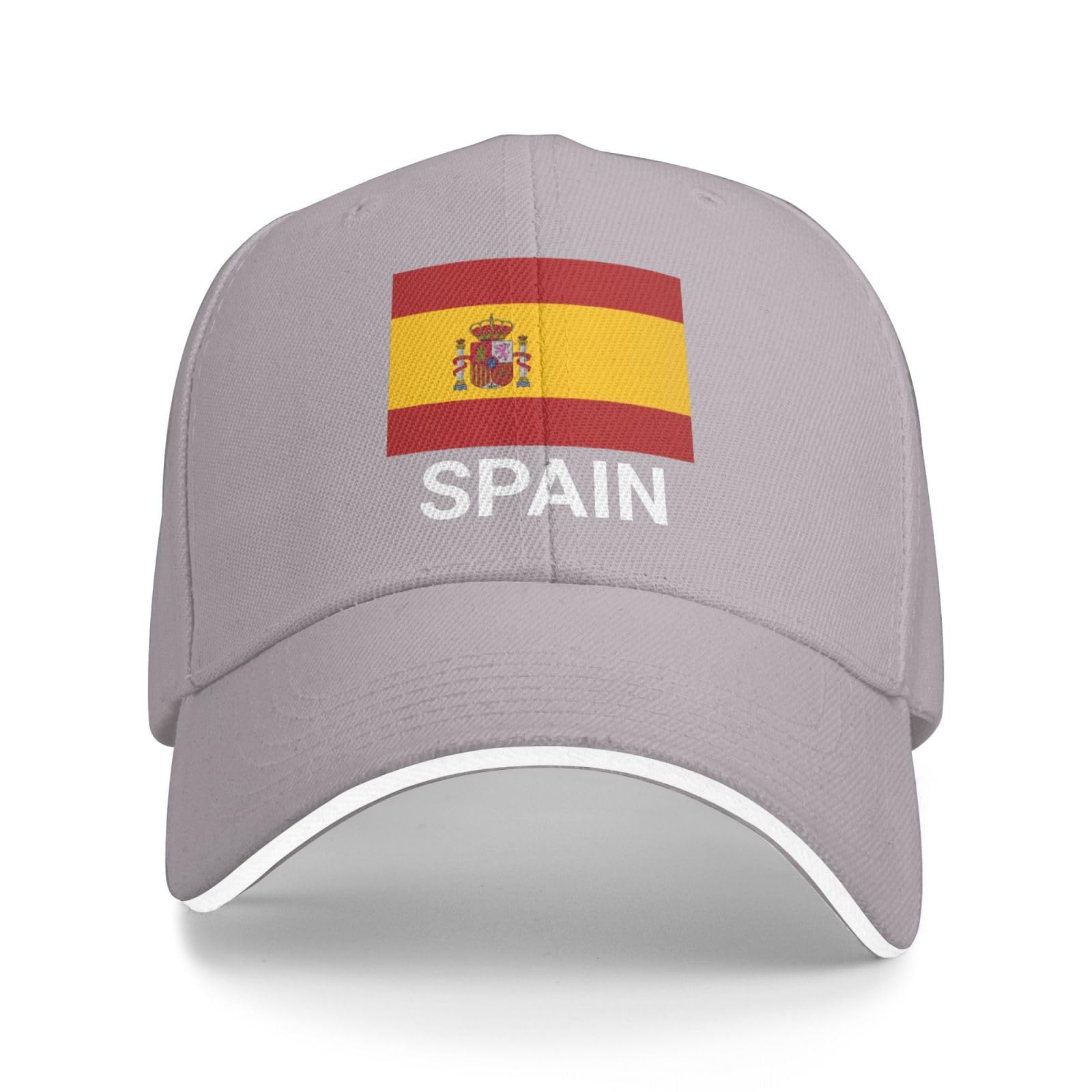Support Spain Flag Hat Spanish Caps for Men Women I Stand with Spain Baseball Cap Trucker Hats Gray
