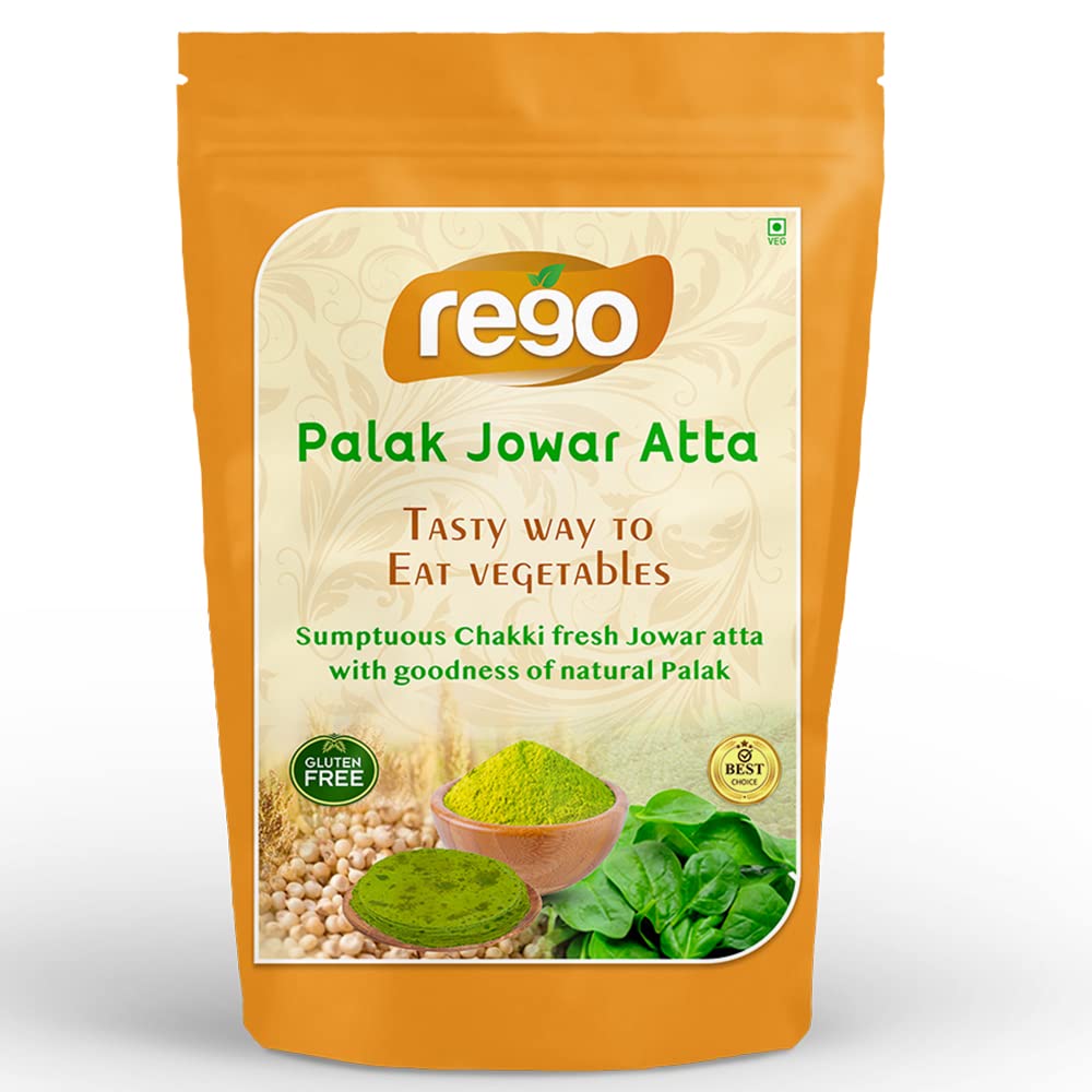 Rego Natural Palak and Jowar/Sorghum Atta, 1kg - Chakki Fresh Pure Spinach and Jowari/Jonna Flour, Rich in Protein, High Dietary Fiber, Immunity Booster, No Preservatives, Gluten Free (B09RV7H89T) Amazon Price History, Amazon Price Tracker