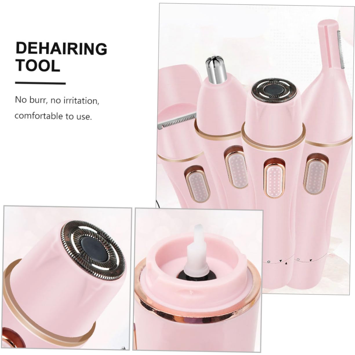 2 Set Rasoio Elettrico Ricaricabile USB per Donne Epilatore Portatile Multifunzionale per Naso Labbra Ascelle e Gambe Design Ergonomico e Irritazioni Rosa e Compatto