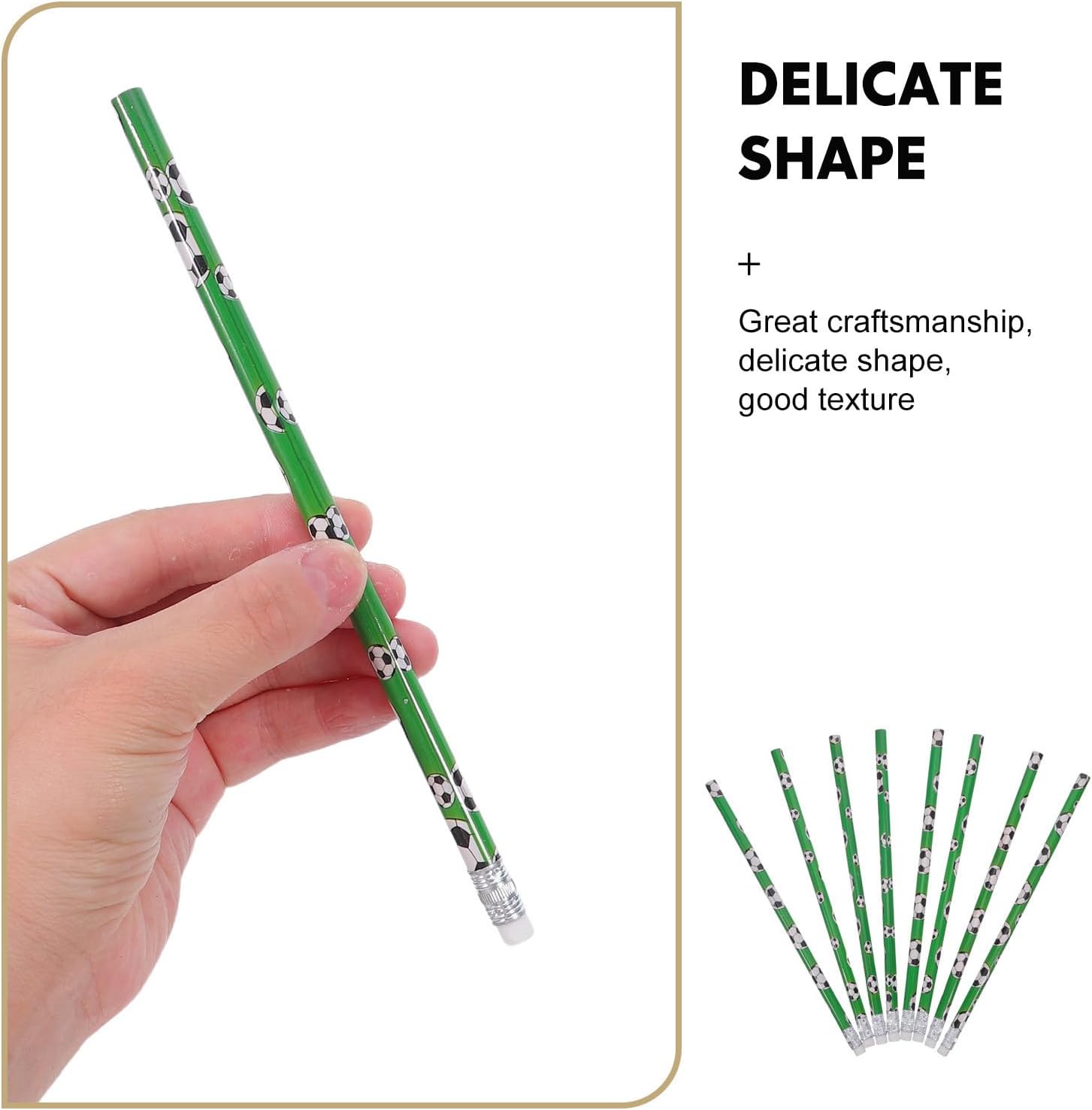 SHINEOFI 144pcs Sports Pencils with Erasers for Boys and Teachers, Soccer Motif Wooden Pencils with Break-resistant Design, Versatile Use for Birthday and Party Favors