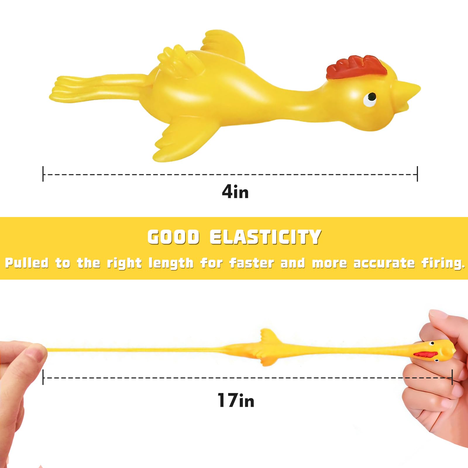 20 Pack Flying Chicken Slingshot, Rubber Chicken Finger