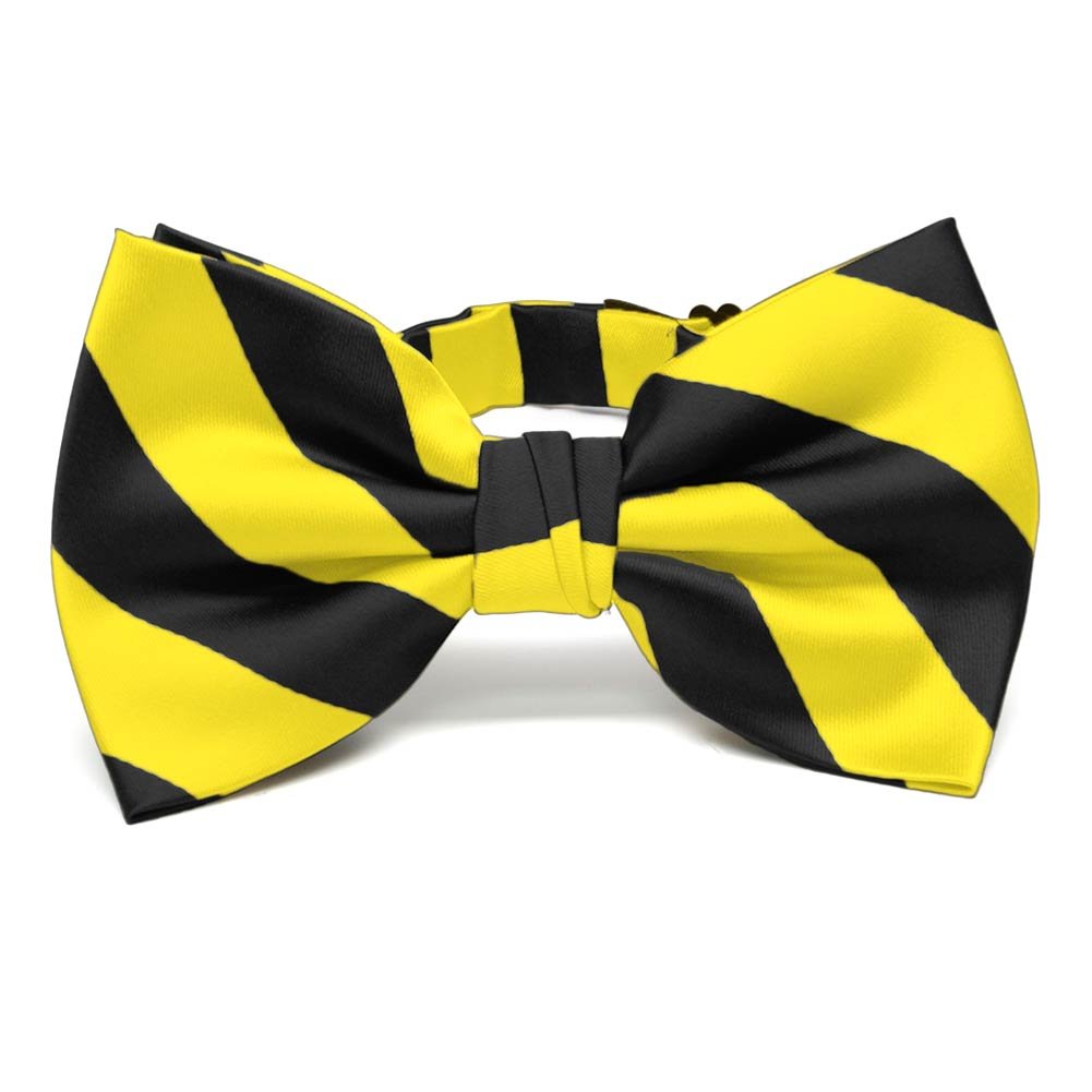 tiemart Men's Pre-tied Adjustable Striped Bow Tie