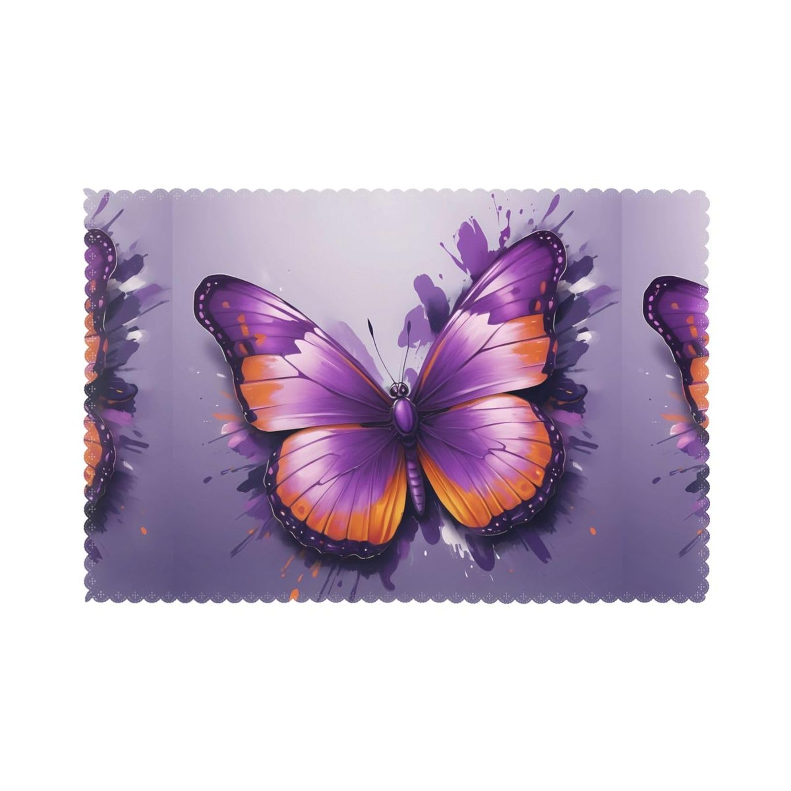 Lot de 6 sets de table violet style artistique 30x45cm pour décoration raffinée