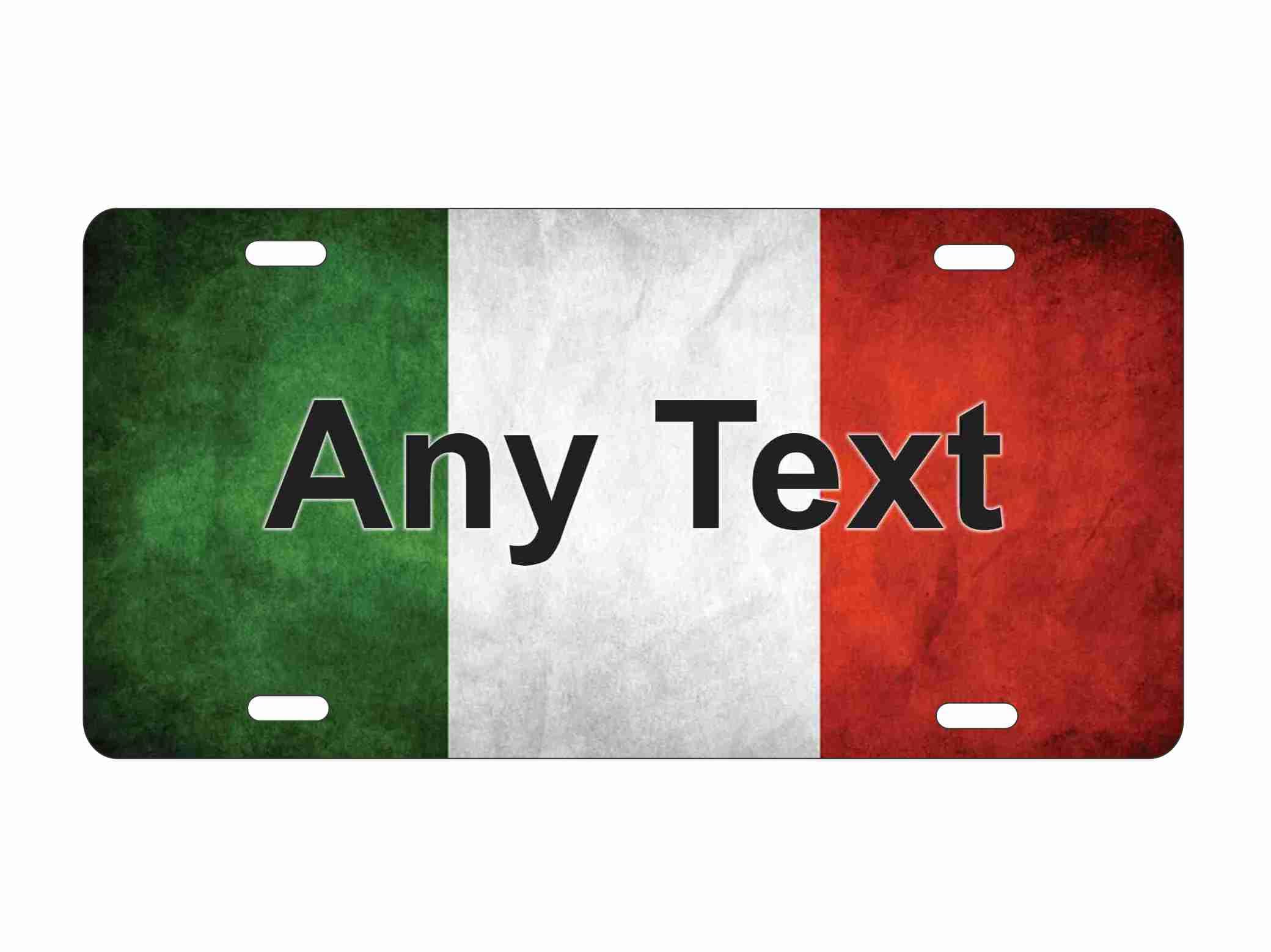 Italian Flag Front Plate for Automobile 12