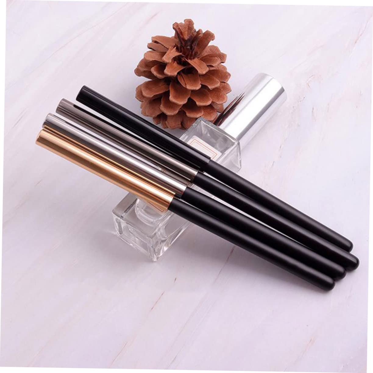 Metal Manicure Pen Protector 5pcs Silver Zinc Alloy Caps