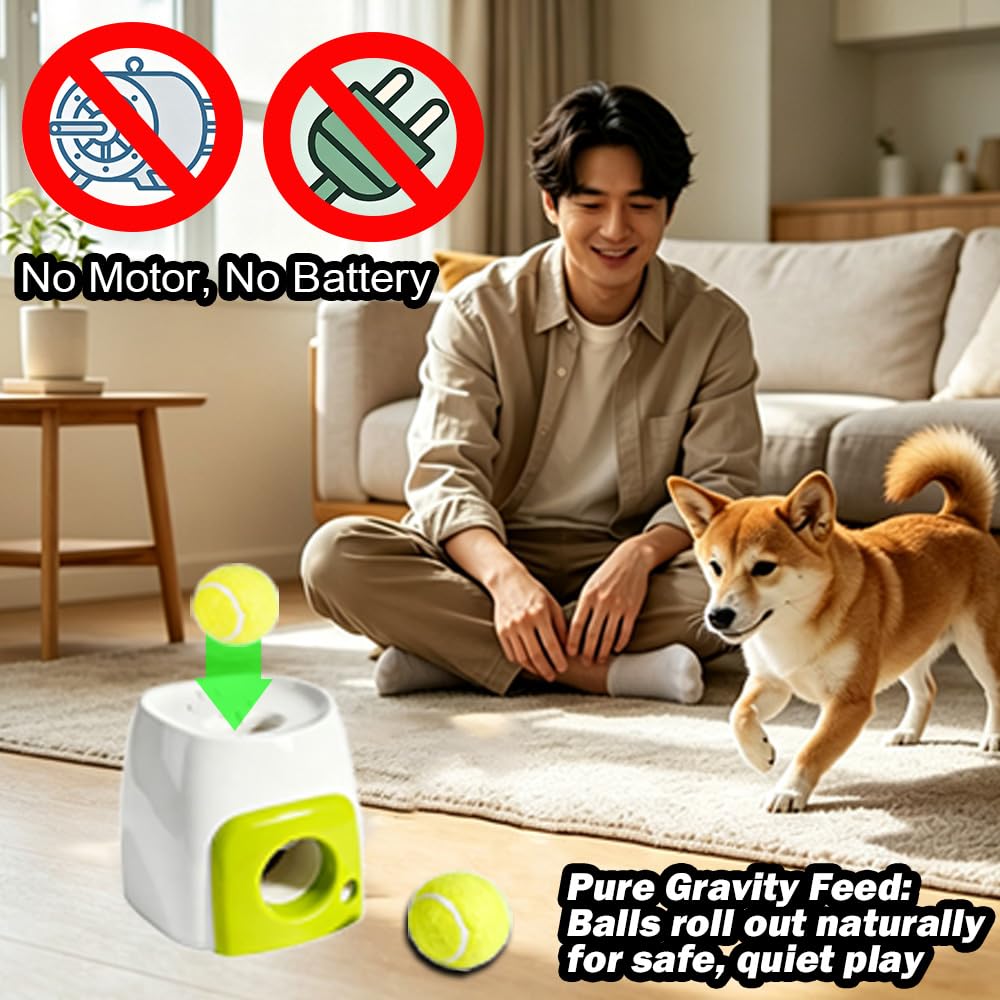 Máquina lanzadora de pelotas de perro, rodillo interactivo de pelotas de tenis con recompensa de golosinas, juguete ABS para mascotas para jugar en interiores y exteriores