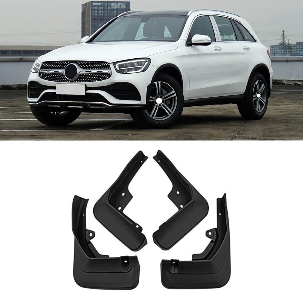 RESKIU 4PCS Mud Flaps for Benz GLC Klasse SUV X253 2020 2021 2022, Splashproof No Drill Easy Install Front Rear Wheel Protection Fender Mudflaps All-Weather Splash Guards