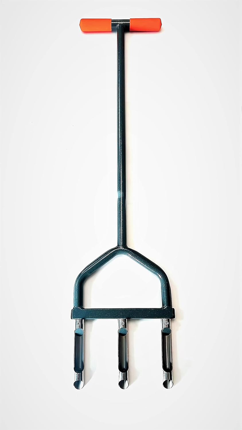 JNJ Heavy Duty Stainless Steel Hollow Tine Lawn Coring Aerator, Anti