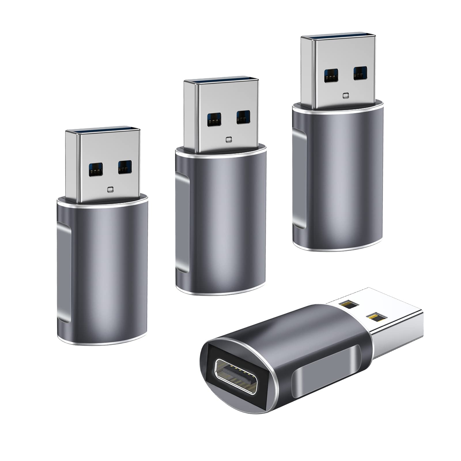 JadebonesUSB C Female to USB Male Adapter (4-Pack), USB Type C to USB A Charger Cable Converter for iPhone 14/13/12/11,Watch Series 8/7,Airpods etc.