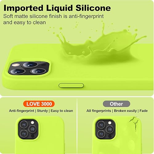 Miniatura 3 de LOVE 3000 Funda compatible con iPhone 13 Pro Max  Silicona líquida gruesa  Forro de microfibra antiarañazos  Funda de protección pesada de cuerpo