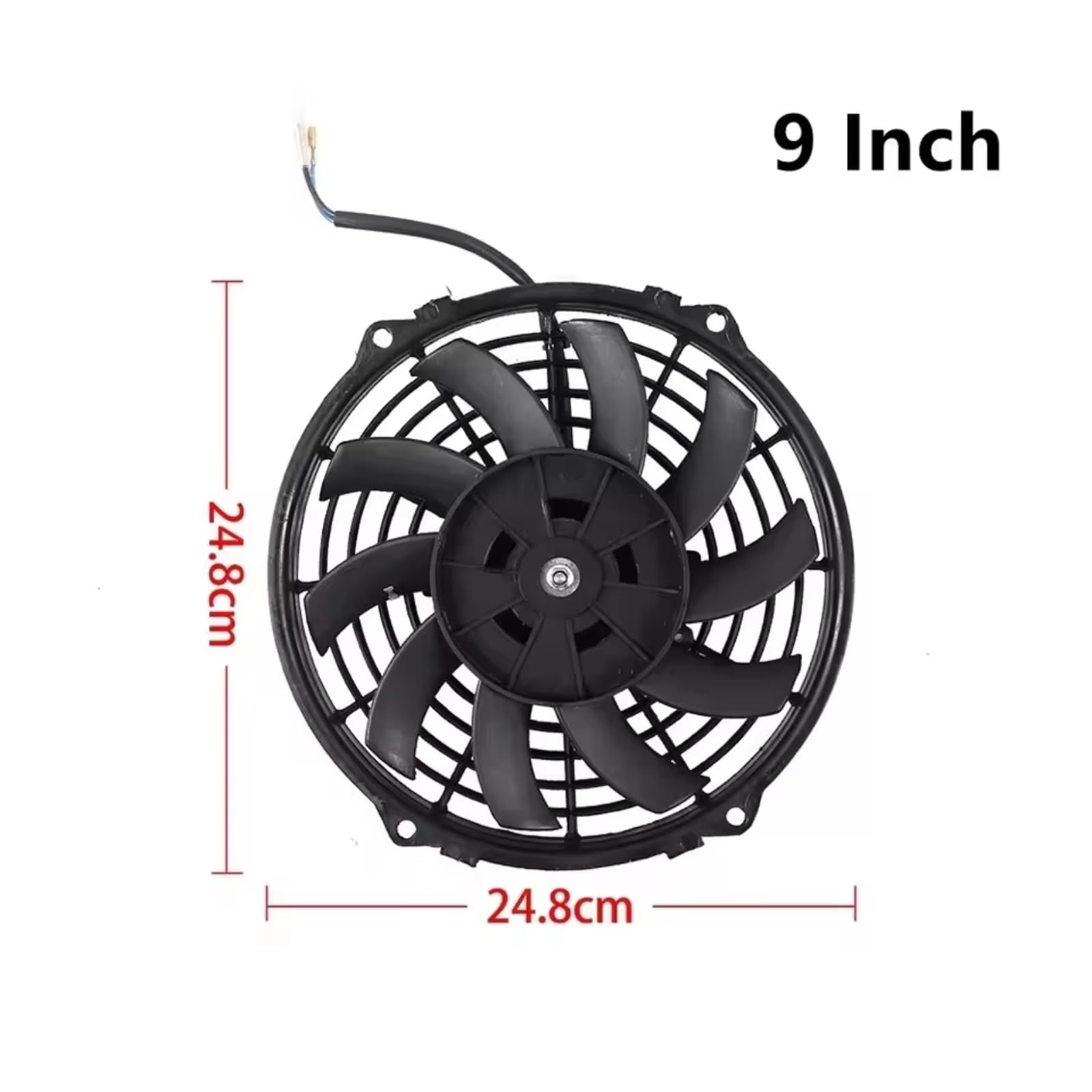 Ventilador Motor 7/9/10/12/14/16 Pulgadas Universal 12V 80W Ventiladores De Refrigeración De Radiador Electrónico Hoja De Empuje Kit De Montaje Frío Eléctrico(16inch-10 blades)