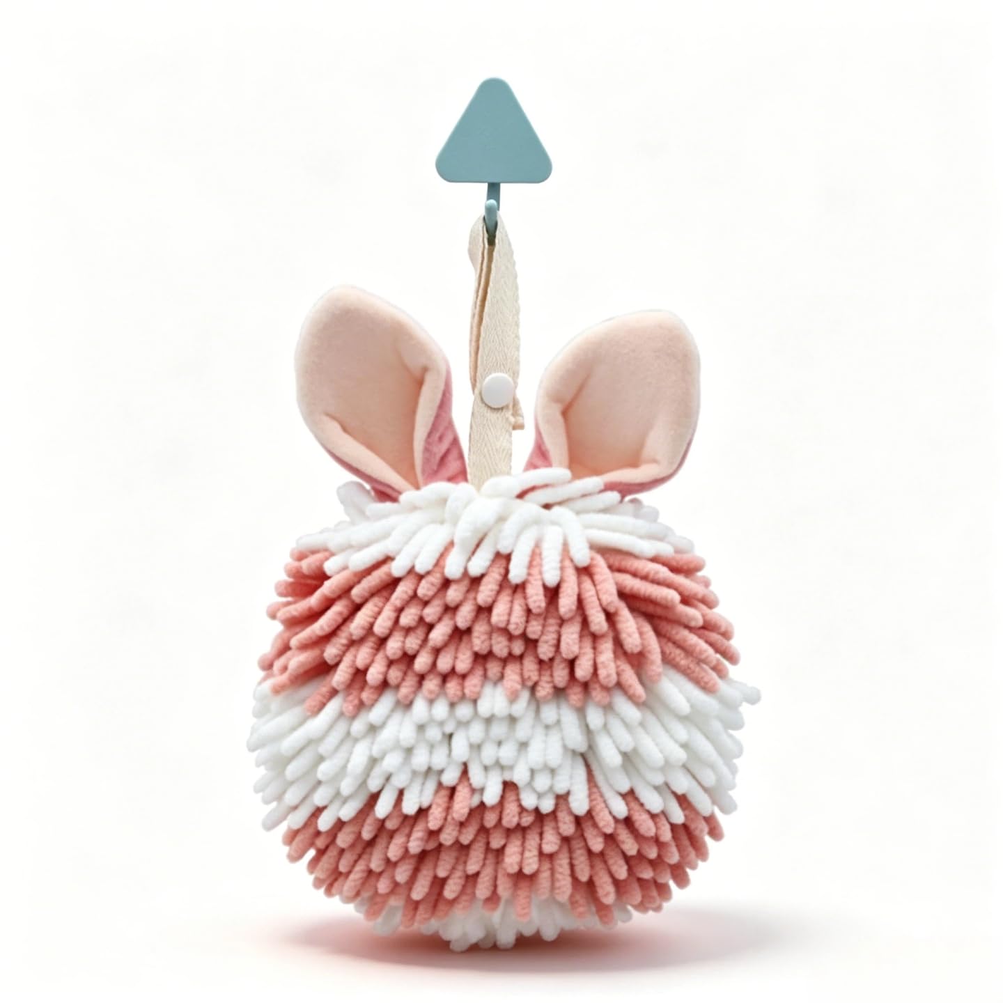 QUNZIDRESS Cute Rabbit Fuzzy Ball Hand Towel, Aesthetic Fluffy Hand Towel,Super Absorbent Quick-Dry for Bathroom Kitchen Spa, Adorable Rabbit Fuzzy Ball Decor Towel for Home, Soft Reusable Towel