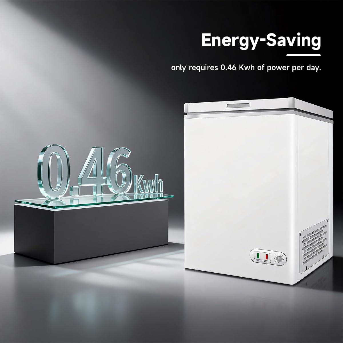 3.0 Cu. Ft Chest Freezer With Free-Standing Top Door Lockable Stay-Open Lid,Adjustable Thermostat For Breastmilk Storage, Energy Saving Chest Compact Deep Freezers Chest For Garage,Dorm,Apartment on Fridge.com - View 4